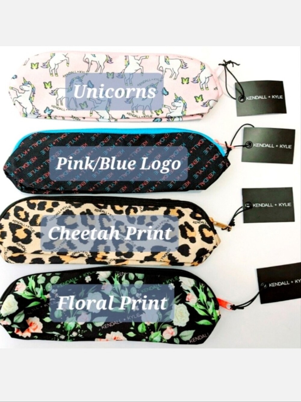 NWT KENDALL + KYLIE Multi-Use Pencil Cosmetics Zipper Pouches!